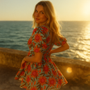 Daisy Puff Sleeve Floral Dress