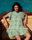 Green Abstract Print Dress