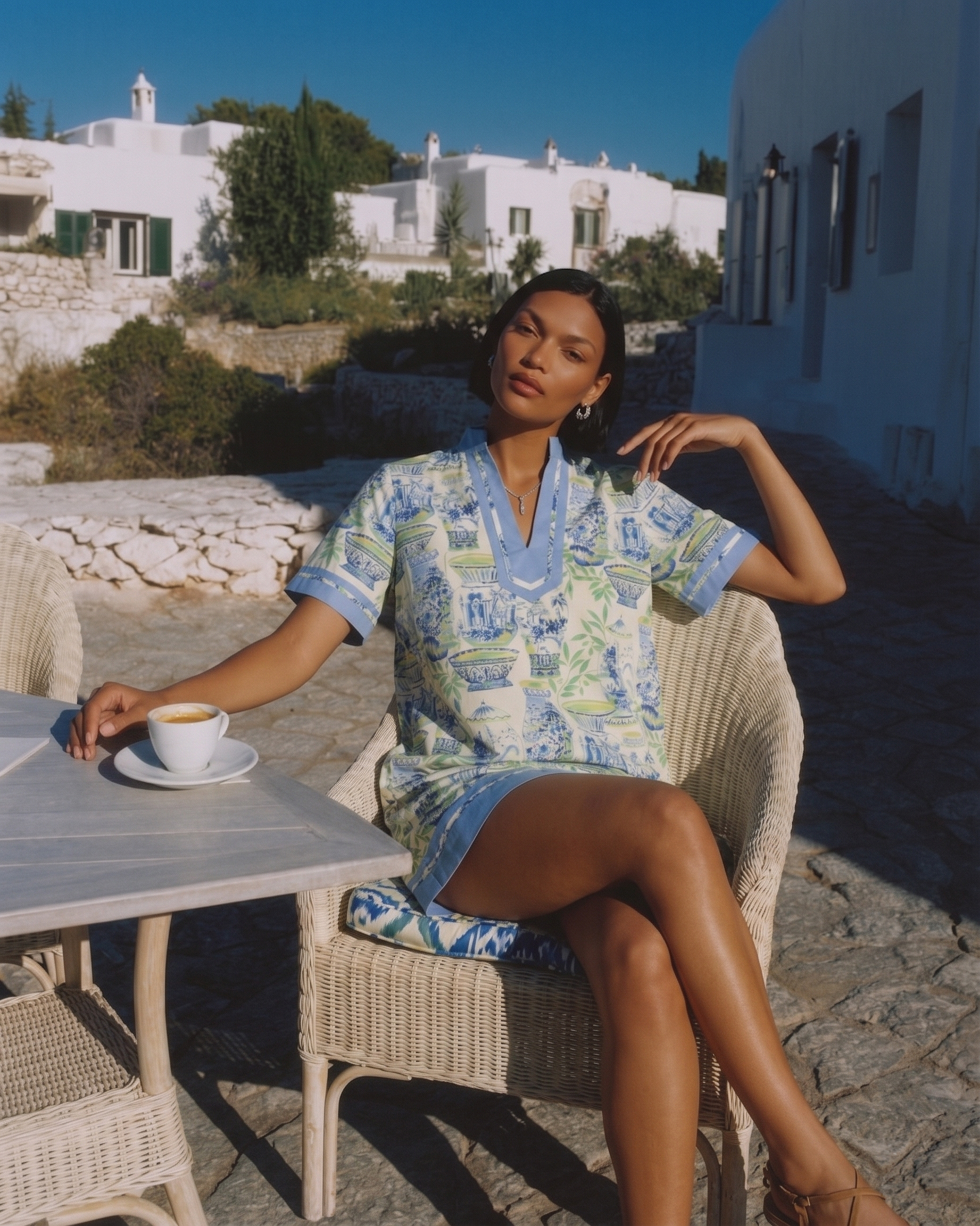 Blue Abstract Print Mini Dress Sola Blue Abstract Print Mini Dress Sola