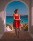 Red Ribbon Sleeveless Mini Dress