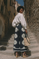 Black Abstract Wide Leg Pants