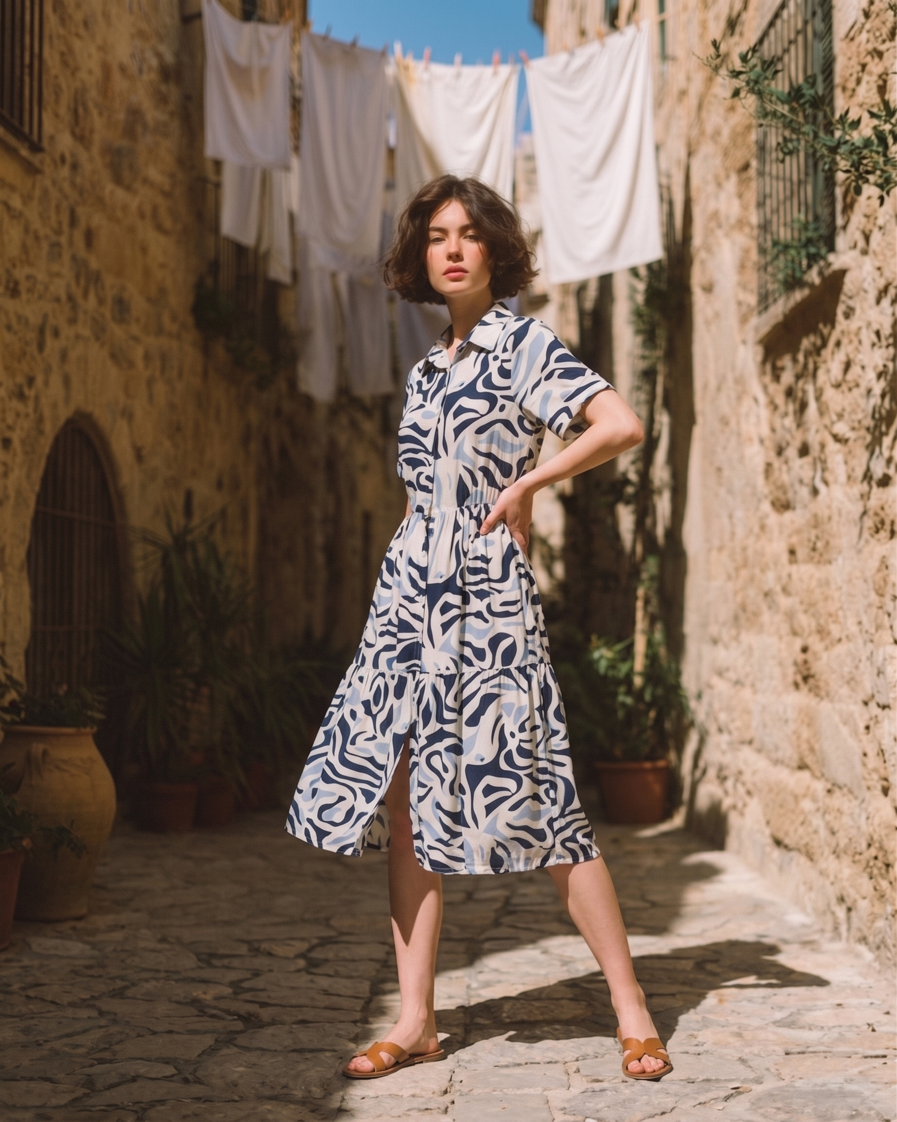 Vestido estampado Rey — Multicolor abstracto