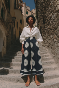 Black Abstract Wide Leg Pants