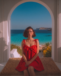 Red Ribbon Sleeveless Mini Dress