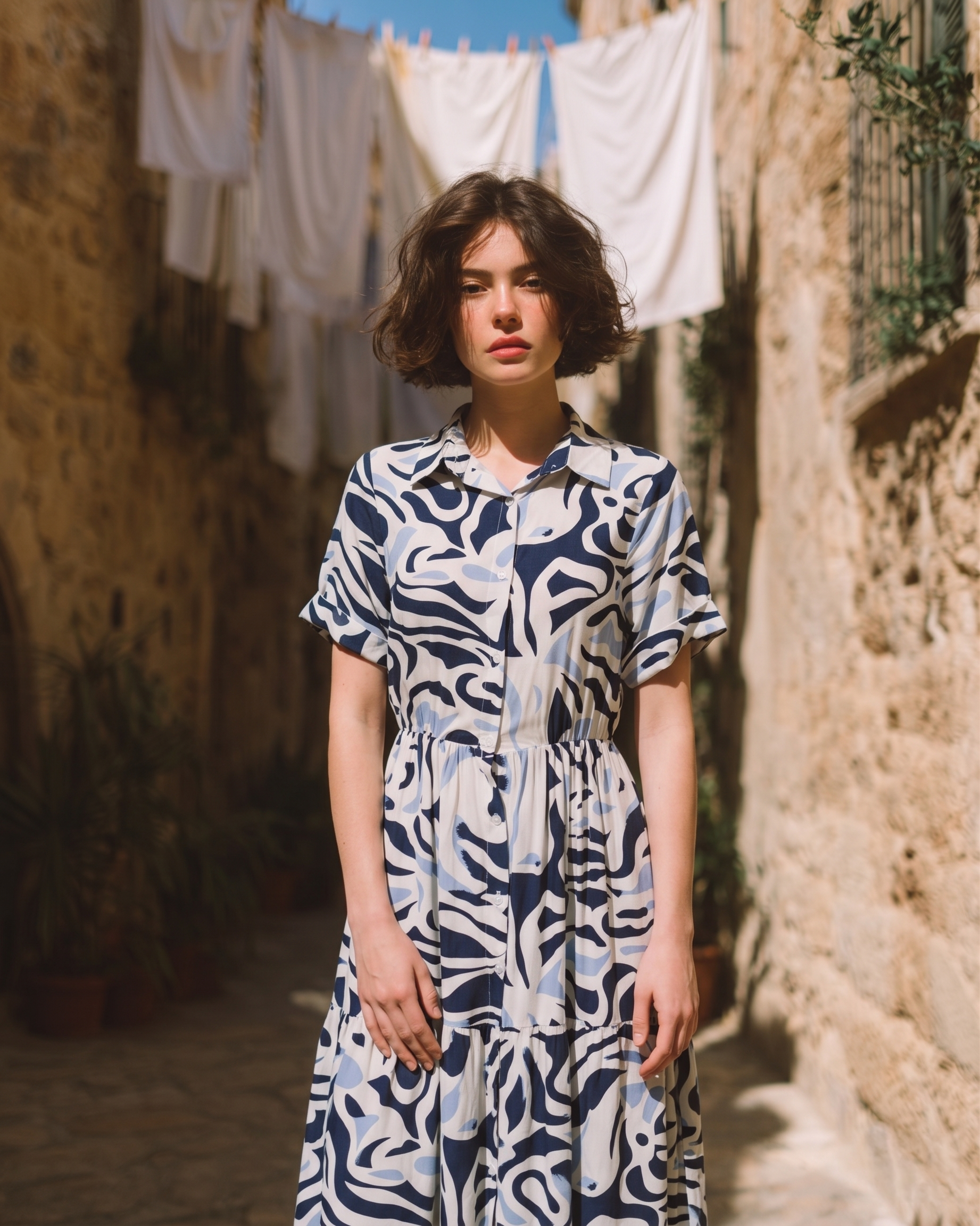 Vestido estampado Rey — Multicolor abstracto