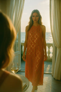 Winter Glow Halter Maxi