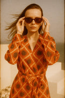 Sun Print Chiffon Dress