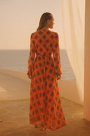 Sun Print Chiffon Dress